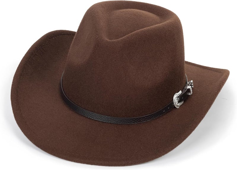 Vikodah Kids Wide Brim Western Cowboy Cowgirl Hat - Boys Girls Felt Fedora Hats for 2-6 Years - Image 1